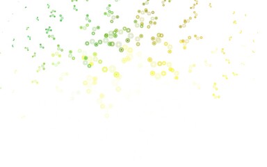 Light Green, Yellow vector pattern with spheres.