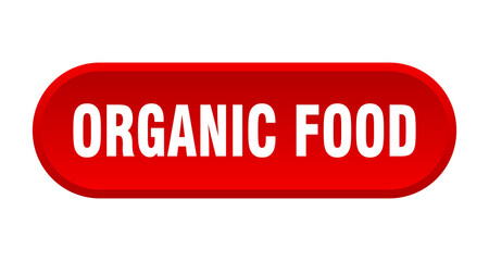 organic food button. rounded sign on white background
