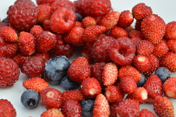 raspberries and blackberries