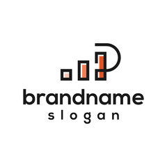 Letter P financial logo design vector