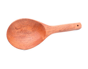 Wood or wooden spoon isolated on White background