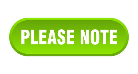 please note button. rounded sign on white background
