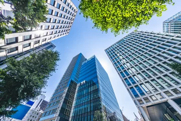 Foto op Plexiglas 新緑が綺麗な東京のビル群 © taka