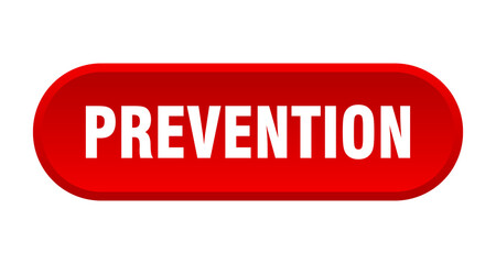prevention button. rounded sign on white background
