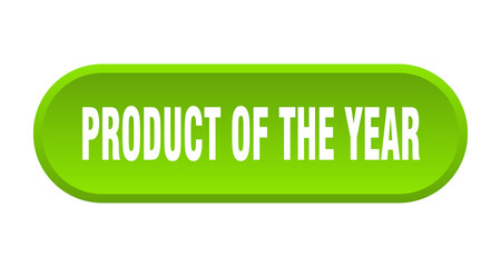 product of the year button. rounded sign on white background