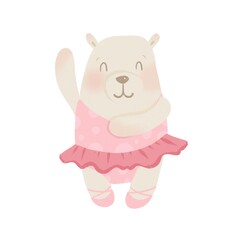 cute pink bear ballerina