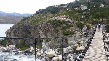 bridge over the river in the mountains.