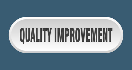 quality improvement button. rounded sign on white background