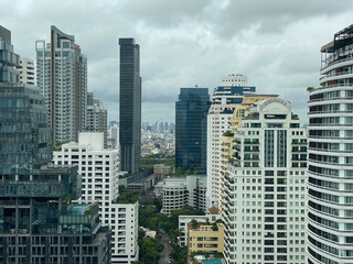 Fototapeta na wymiar Bangkok cityscape high angle view