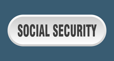 social security button. rounded sign on white background