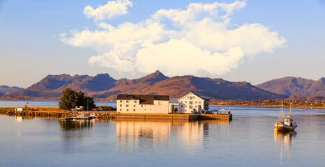 Obraz premium Old fishing village in northern Norway