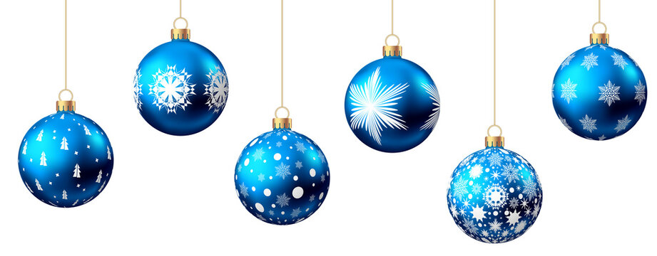Blue Christmas  ball  isolated on white background.