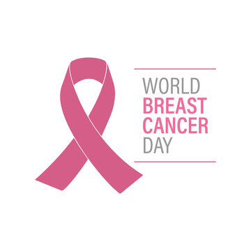 Pink ribbon. Breast cancer awareness symbol. World breast cancer day.