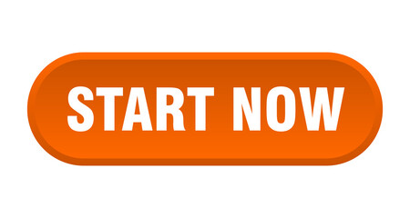 start now button. rounded sign on white background