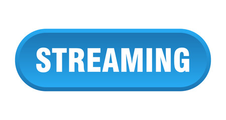 streaming button. rounded sign on white background