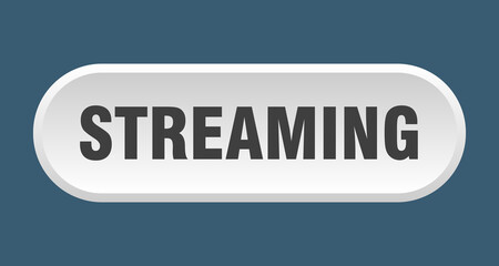 streaming button. rounded sign on white background