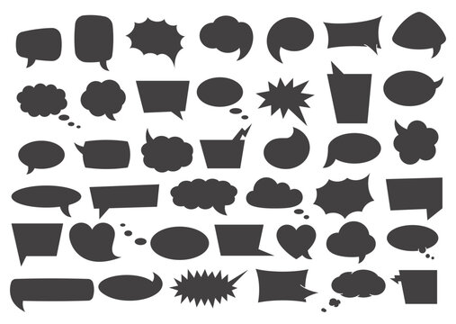 Speech bubble set with space for phrases.