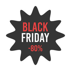 Black friday sale round starburst sticker for black friday and cyber monday discount advertising campaign.
