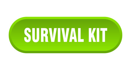 survival kit button. rounded sign on white background