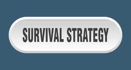 survival strategy button. rounded sign on white background
