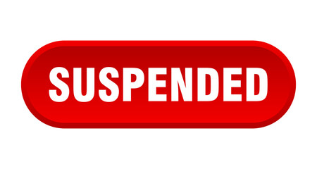 suspended button. rounded sign on white background