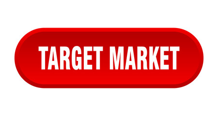target market button. rounded sign on white background