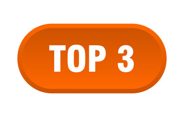 top 3 button. rounded sign on white background