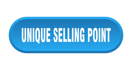 unique selling point button. rounded sign on white background