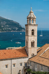 Fototapeta na wymiar The Dominican Monastery Bell Tower in Dubrovnik Old Town, Croatia