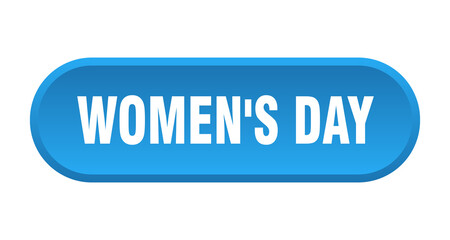 women's day button. rounded sign on white background