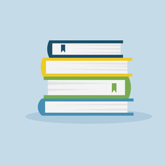 Pile of books. Vector illustration.