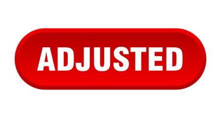 adjusted button. rounded sign on white background