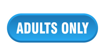 adults only button. rounded sign on white background