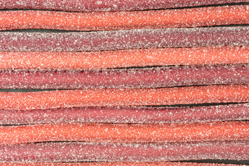 chewy red berries flavored gummy candy ropes