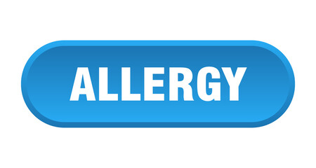 allergy button. rounded sign on white background