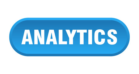 analytics button. rounded sign on white background