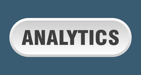 analytics button. rounded sign on white background