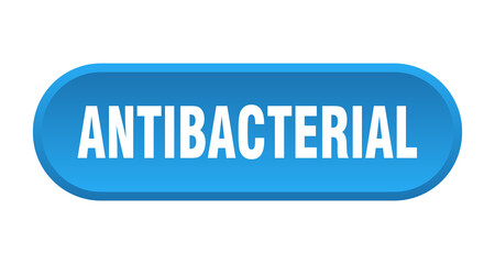 antibacterial button. rounded sign on white background