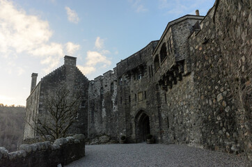 Eilean Donan Castle in sunset, west Highlands, Scotland