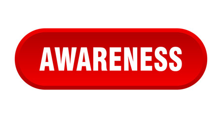 awareness button. rounded sign on white background
