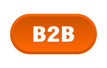 b2b button. rounded sign on white background