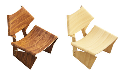 Modern bent plywood lounge chair. 3d render