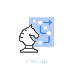 Strategy symbol with a chess horse and a plan. Easy to use for your website or presentation.