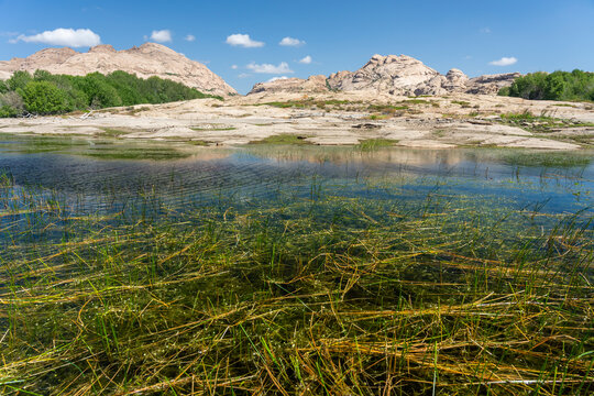 Bektau Ata Mountain Lake Kazakhstan