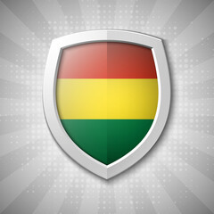 Design shape Origami banner with Flag of Bolivia