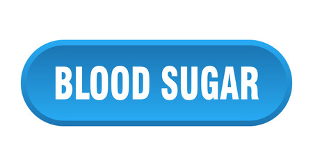 blood sugar button. rounded sign on white background