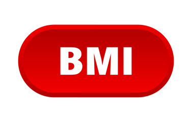 bmi button. rounded sign on white background