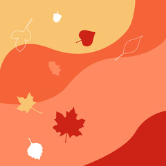 Abstract autumn background for social media, invitation, advertising. Colorful banners with autumn leaves. 
