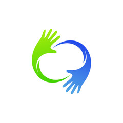 Hands logo design in vector