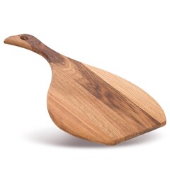 Ham-shaped wooden chopping board. Cutting board with shadow
